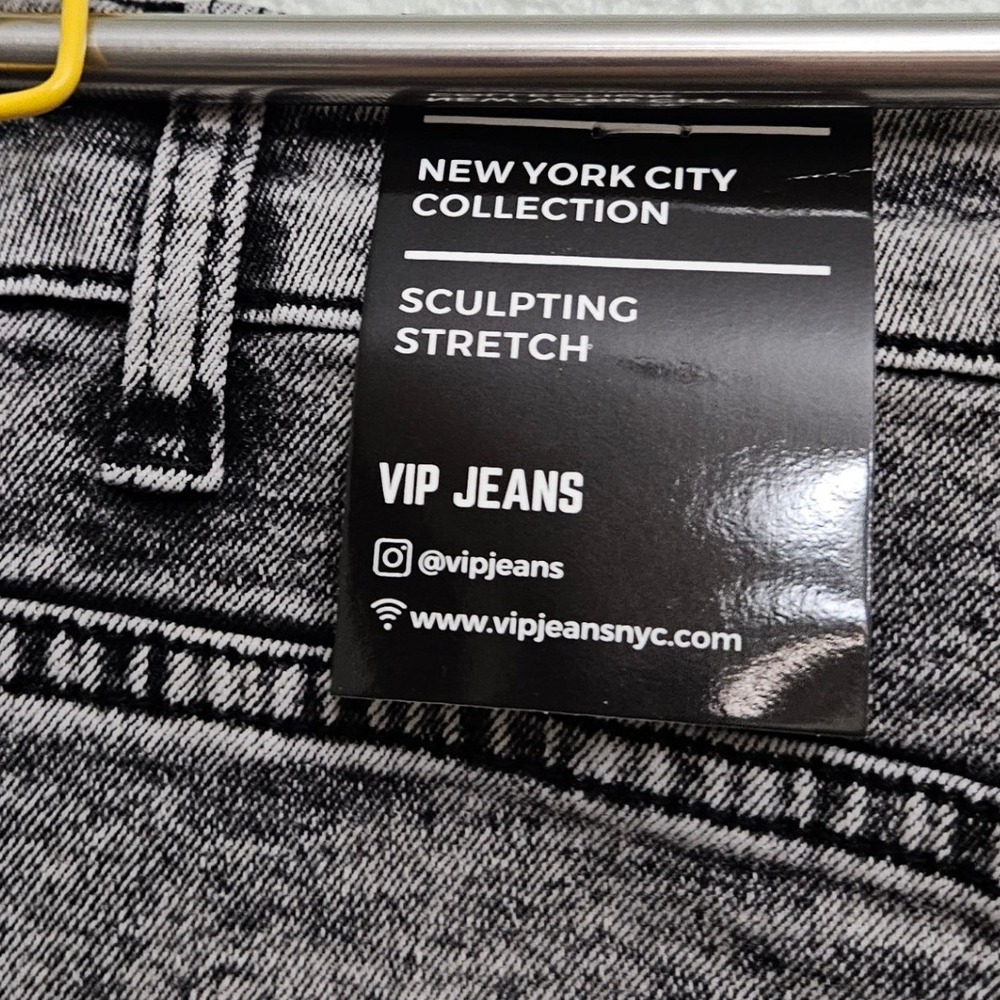 VIP Jeans Cargo Pants Women Size 22 Grey Acid Wash Wide Leg Sculpting Stretch - Picture 8 of 12